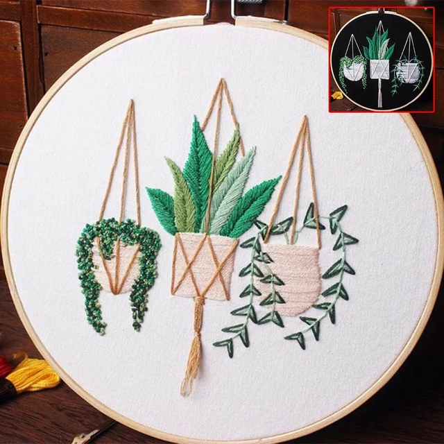 Juego de punto de cruz de inicio planta hermoso bordado hecho a mano patrón artesanal