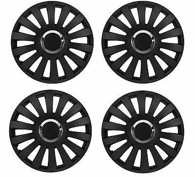 Ring 4 x Black Matt Wheel Trims Hub Caps 14" Covers in Black