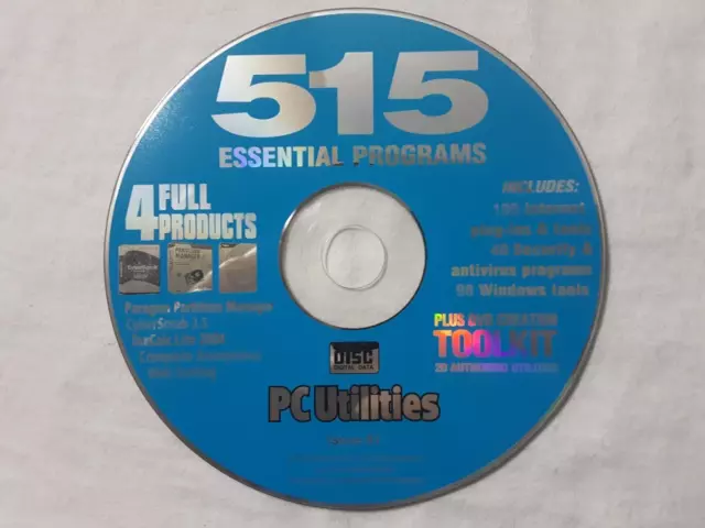 CD-ROM 2004 utilidades de PC #51 - 515 programas esenciales envío gratuito 4 completos