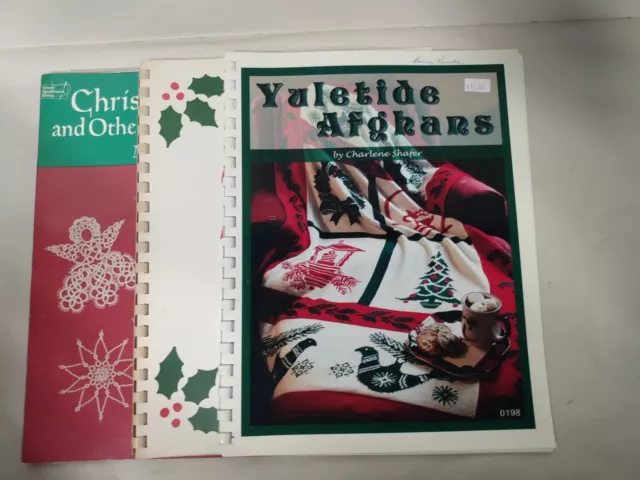 3 Christmas knitting pattern books