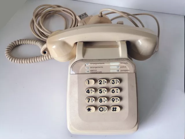 Ancien Téléphone Fixe Socotel S63 - Label Emmaüs