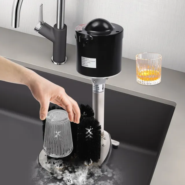 5 Brushe Wine Glass Cleaning Machine Electric Commercial Glass Cup Washer Black