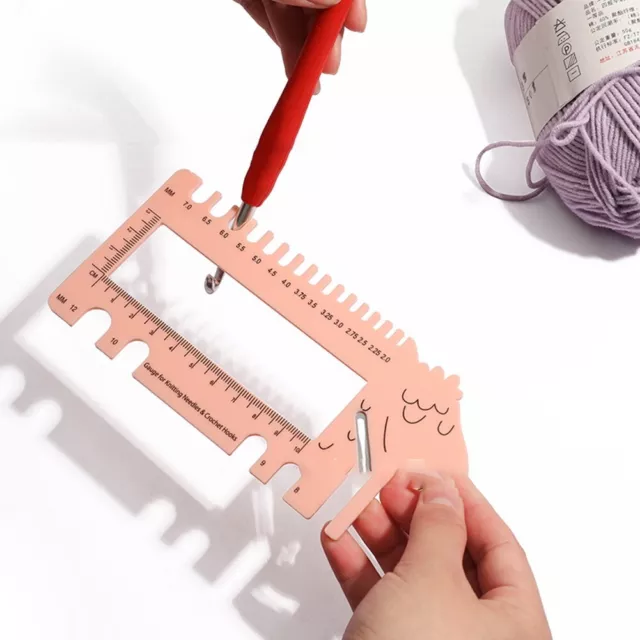Portable Knitting Needle Gauge Ruler for Accurate Sizing Easy to Use Tool