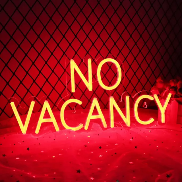 NO VACANCY LED Neon Sign Lights Business Signs Wall Hanging Night Lamp Home 2023