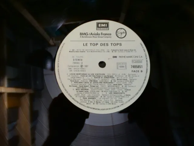 Le Top Des Tops Vol 2 Compilation Lp 33T Vinyle Ex Cover Ex Original 1987 3