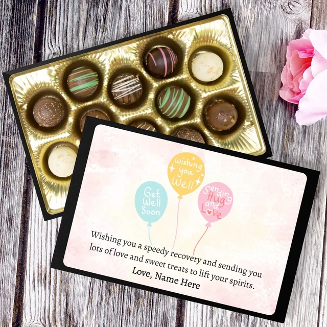 Regalo Get Well Soon, Thinking of You, paquete de cuidado, caja de chocolate, trufa de chocolate