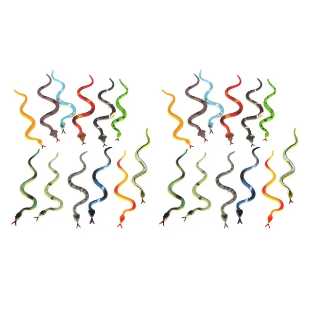 Plastic Reptile Animal Snake Model Toy 24Pcs Multicolour T3K12765