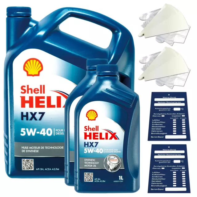 7 Litre Original Shell Helix HX7 5W40 L'Huile De Moteur 550046276 550046275 Kit