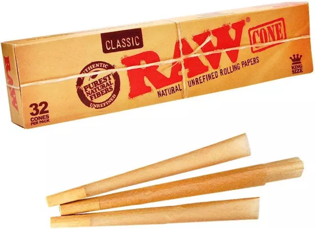 RAW Classic King Size Cones Mega Pack 32 Cones PreRolled Rolling Papers