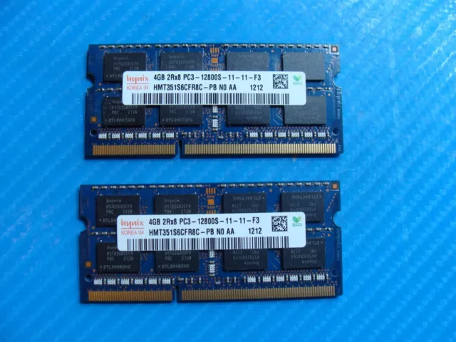 Asus G75VW-AS71 Hynix 8GB 2x4GB PC3-12800S SoDimm Memory RAM HMT351S6CFR8C-PB