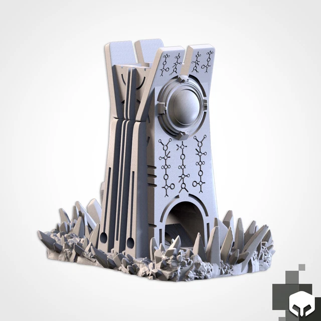TOMB WORLD ALIEN Tower 3d Printed Dice Tower Terrain for RPG Tabletop ...