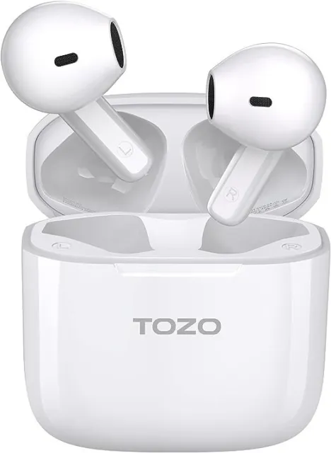 TOZO T6 Wireless Earbuds,OrigX Acoustic,Bluetooth 5.3 Version,IPX8  Waterproof - White