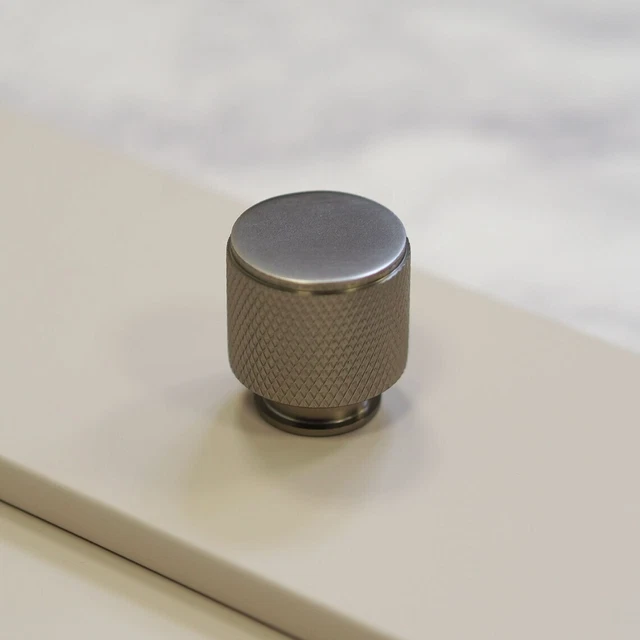 25mm Knurled Cupboard Knob Textured Brushed Nickel Cabinet Handle Furniture Door