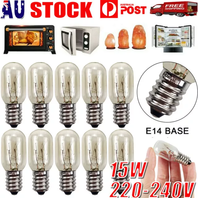 1-10x 15W E14 Salt Lamp Globe Bulb Light Bulb 240V Refrigerator Oven Replacement