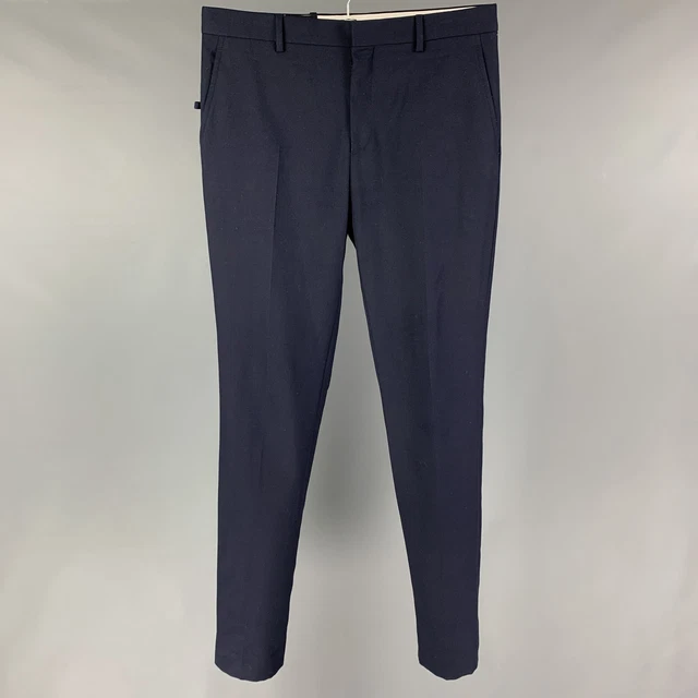 CALVIN KLEIN 205W39NYC x Andy Warhol Size 34 Navy Polyester Viscose Dress Pants