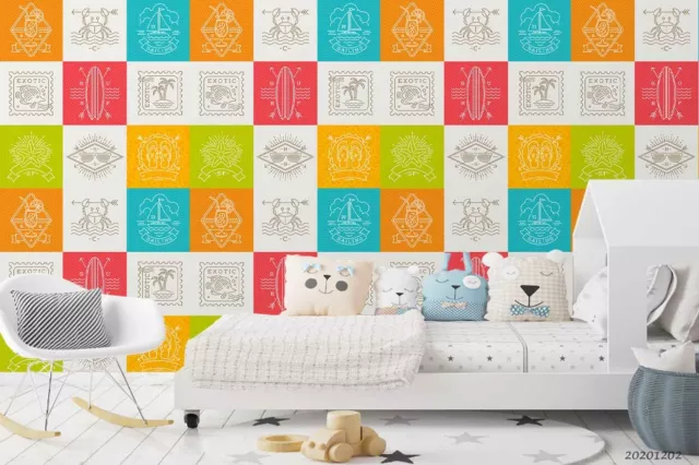 3D Stamp Seamless Wallpaper Wall Mural Removable Self-adhesive 190