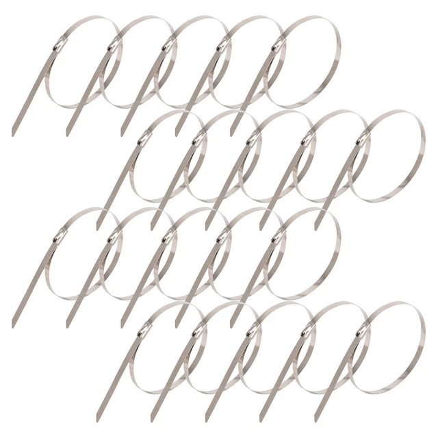 Pack de 20 attaches de câble en acier inoxydable résistantes aux températures