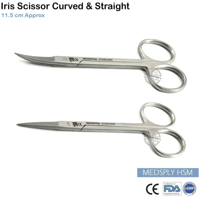 Dental Veterinary Iris Curved & Straight Scissors First Aid Dental Instruments