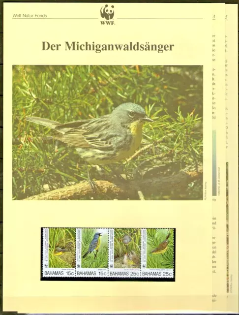 WWF 1995 Bahamas Der Michiganwaldsänger Mi.Nr. 866-69 **/MNH mit Beschreibung