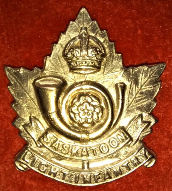 Canadian Saskatoon Light Infantry Cap Badge, WW2, unvoided variety