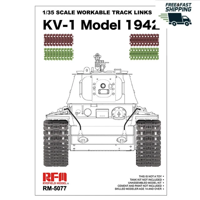 RYEFIELD RM5077 1/35 1/35 SCALE WORKABLE TRACK LINKSKV-1 Model 1942