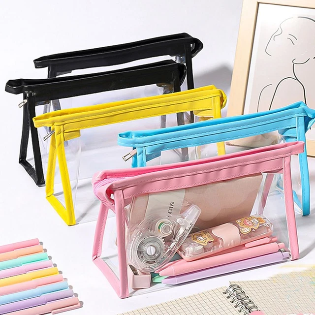 Fermeture éclair Stockage cosmétique Pochette de maquillage Trousse Stylo Sac 5