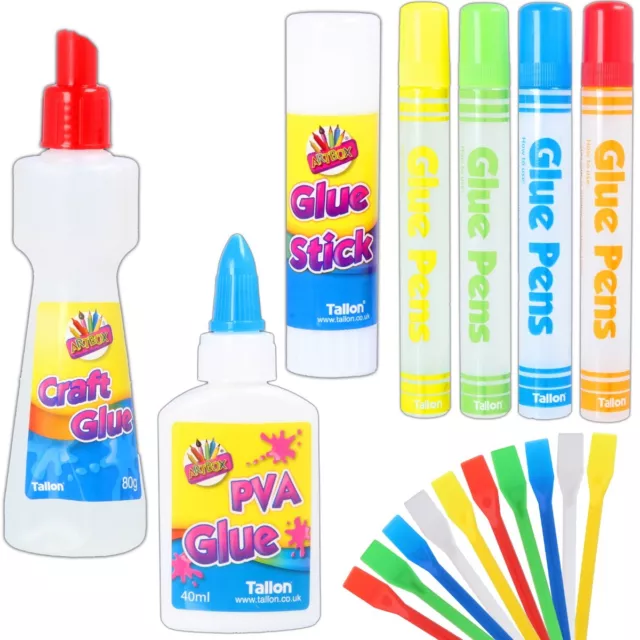 GLUE/SPATULA SPREADER CHOOSE PVA Stick Craft Water Based NON TOXIC Kids Art Safe