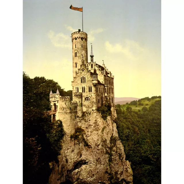 Vintage Photo Architectural Lichtenstein Castle Wurtemburg Germany New Fine Art