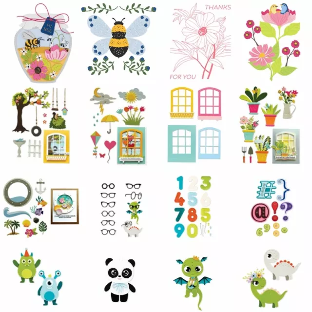 Animales Flores Alfabeto Metal Corte Matrices Plantillas Hágalo usted mismo Libro de recortes Tarjeta artesanal