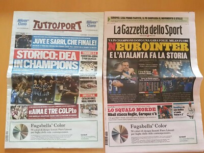 ATALANTA storico DEA in champions lotto 2 quotidiani 