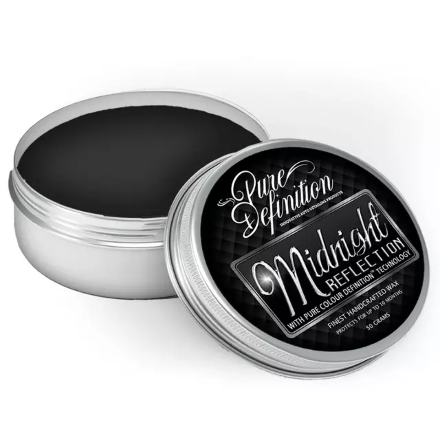 Black Car Wax Midnight Reflection Mirror High Gloss Polish 50g Pure Definition