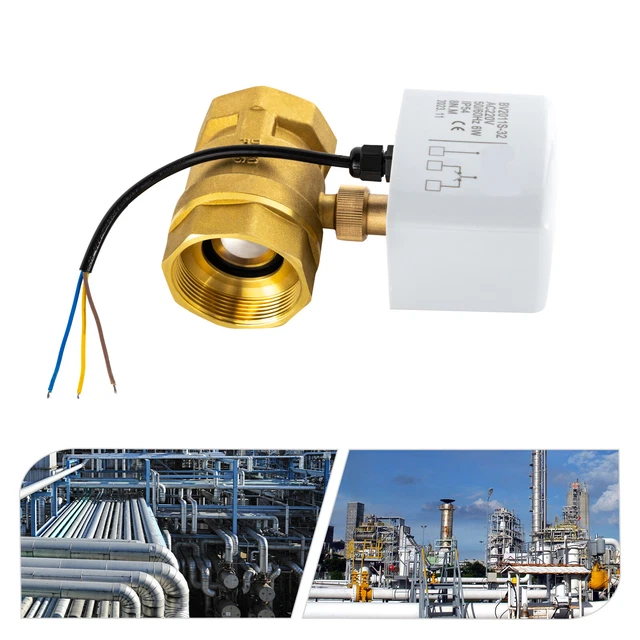 AC 220V Brass Electric Thread Ball Valve 2-Way 3-Wire Solenoid Water Valve With Actuator Dn15