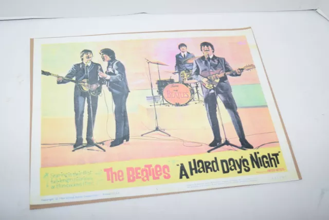 1964 The Beatles "A Hard Day's Night" Movie Lobby Card No. 1 - Reproduction