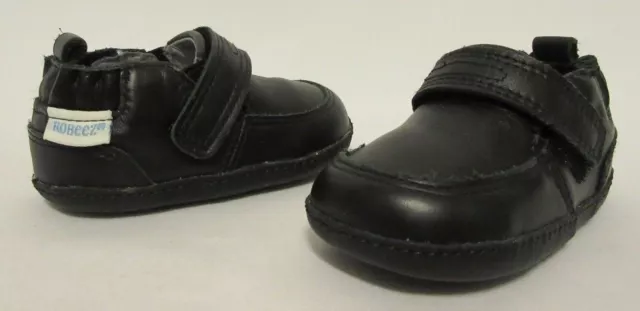 Robeez Robby Black Baby Boys Leather Crib Shoes Size 2 (3-6M) RB41968 Quality!