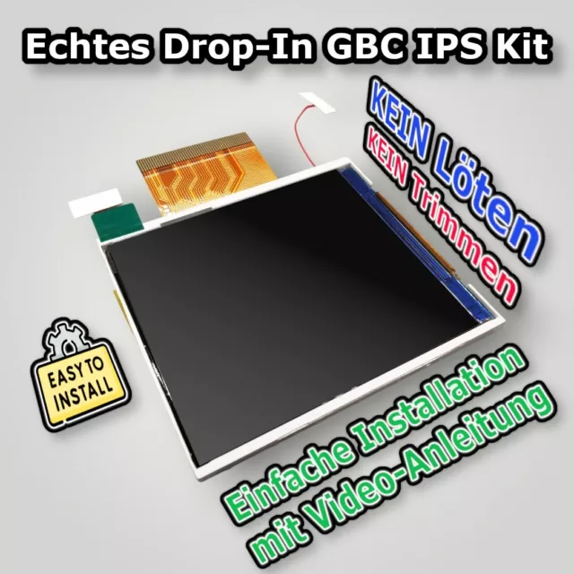 Real Drop In GBC 2.45 HD IPS Kit mit OSD für GameBoy Color - LCD Backlight