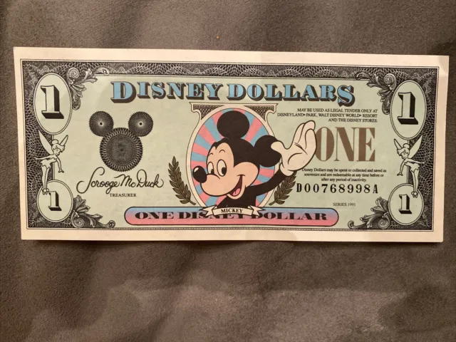 1990 Disney Dollar - $1 MICKEY MOUSE - Disney world Block D- A PMG 66 EPQ