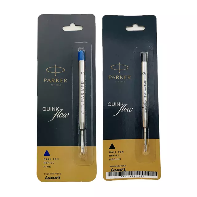 Parker Ballpoint Pen Refills Quink Flow Jotter Fine Blue and Black Ink Packed