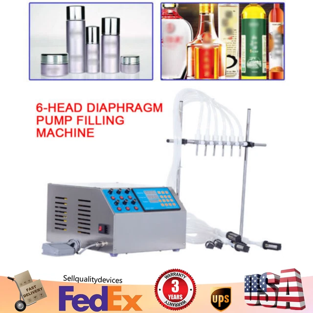 6-Head Filler Liquid Filling Machine Electric Digital Pump 5000ML 50 Bottle /Min
