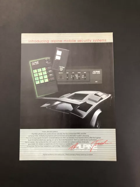 Lamborghini Countach Alpine Vintage Original Print Ad Advertisement Printed A19