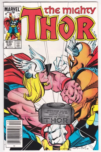 Thor #338 Near Mint Minus 9.2 Second Beta Ray Bill Newsstand Simonson Art 1983