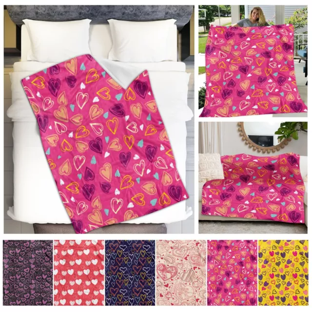 Women Valentine's Day Flannel Decorative Blanket Air Conditioning Knee Throws