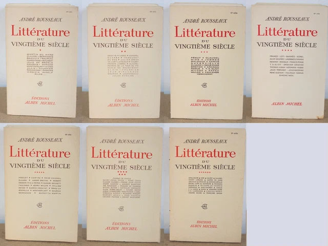 LITTÉRATURE DU VINGTIÈME siècle André Rousseaux 1961 7 tomes COMPLET ...