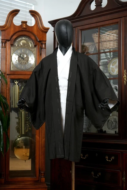 Dear Vanilla Japanese Silk Haori Jacket Men's Kimono Genuine Japan Vintage Mint