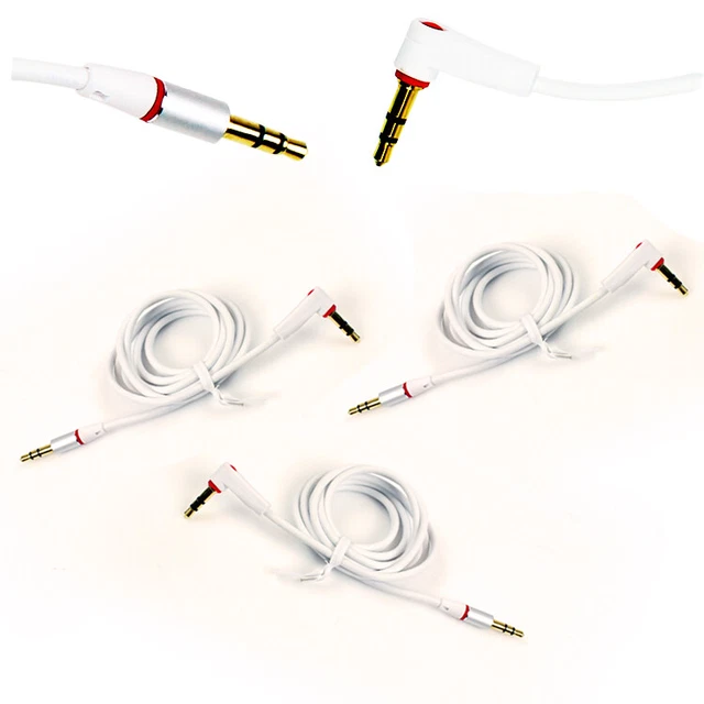 3X 4Ft 3.5Mm Aux L M/M Audio Cable Cord White For Lg Optimus G2 Htc One Moto X G