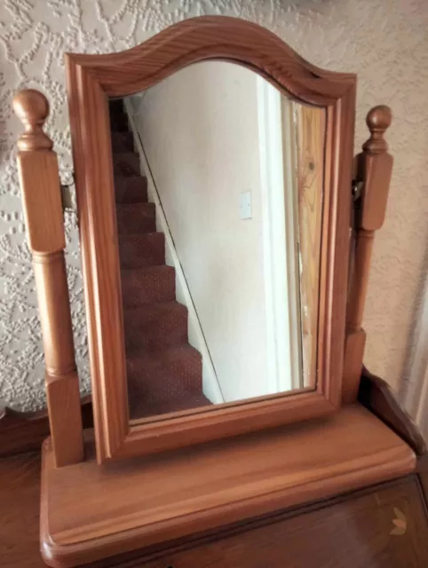 Solid pine freestanding dressing table mirror