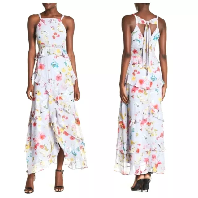 RACHEL ROY CHIC  FLORA   RUFFLE  BOW  BACK MAXI  DRESS    Sz  2    NWT   $ 159