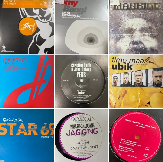 Techno Vinyl Bundle - 9 X 12" Vinyl - Incl Fatboy Slim, Timo Maas & Fergie