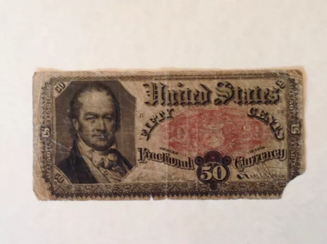 ~ Us Fractional Currency 50 Fifty Cents Fifth 5Th Issue - Crawford