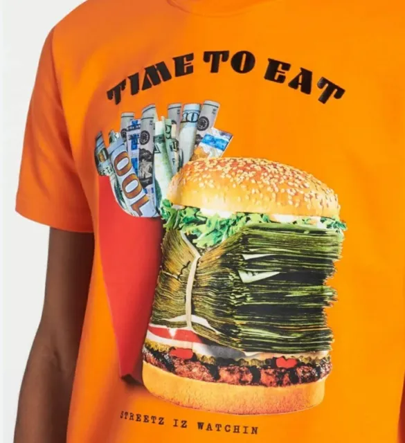 Street Is Watchin Time To Eat Orange T-Shirt - Men's Size XL