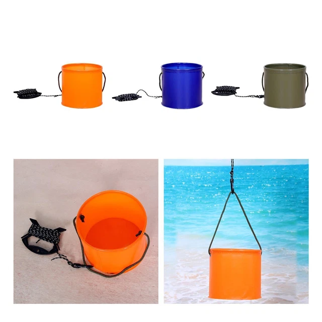 Seau De Pêche Pliable EVA 50 Cm - Multifonction Pour Appâts, Poissons, Camping - Noir